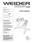 Weider WSAW10011 User's Manual
