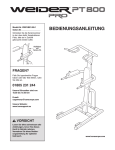 Weider WEEVBE1495 User's Manual