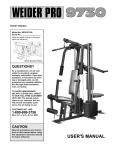 Weider WESY9730 User's Manual