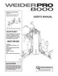 Weider WEEVSY3965 User's Manual