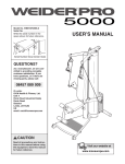 Weider WEEVSY2985 User's Manual
