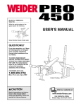 Weider WEBE6441 User's Manual