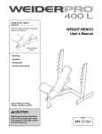Weider 400L User's Manual