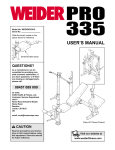 Weider WEEVBE3301 User's Manual