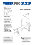 Weider WEBE1262 User's Manual