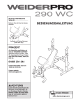 Weider WEEVBE2078 User's Manual