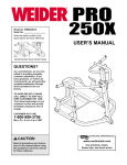 Weider 250X User's Manual