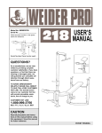 Weider WEBE2078 User's Manual