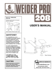 Weider WEBE2058 User's Manual