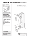 Weider WEEVSY2026 User's Manual