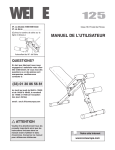 Weider WEEVBE7033 User's Manual