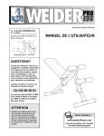 Weider WEEMBE0339 User's Manual