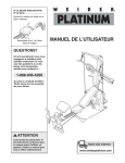 Weider WECCSY7874 User's Manual