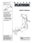 Weider WECCSY7874 User's Manual
