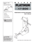 Weider CROSSBAR PLATINUM 15397 User's Manual
