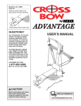 Weider CROSSBAR ADVANTAGE 15396 HSN User's Manual