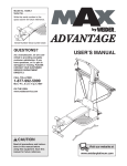 Weider CROSSBAR ADVANTAGE 15396 HSN User's Manual