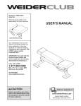 Weider WEBE1296 User's Manual