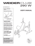 Weider WEBE5998 User's Manual