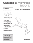 Weider CANADA PRO 255 L BENCH 29837 User's Manual