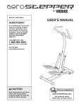 Weider AEROSTEPPER WEST2002 User's Manual