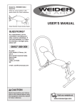 Weider WEEMBE1326 User's Manual