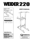 Weider 831.1591 User's Manual