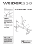 Weider WEEVBE0926 User's Manual