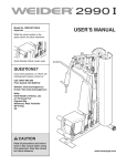 Weider WEEVSY1909 User's Manual