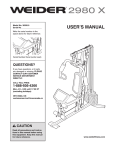 Weider 2980 X SYSTEM 30295 User's Manual