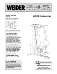Weider WESY1900 User's Manual