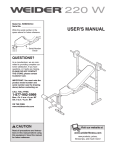 Weider WEBE9978 User's Manual