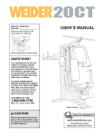 Weider 20CT User's Manual