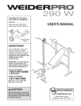 Weider WEBE0938 User's Manual