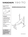 Weider WEEVBE8909 User's Manual