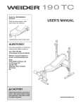 Weider WEEVBE8909 User's Manual