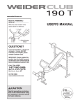 Weider WEBE0989 User's Manual