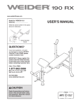 Weider WEBE30112 User's Manual