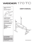 Weider WEEVBE7909 User's Manual