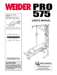 Weider PRO 575 User's Manual