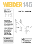 Weider WEBE0611 User's Manual