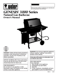 Weber GENESIS 1000 SERIES Natural Gas Barbecue User's Manual