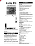 Watlow Electric SERIES146 User's Manual