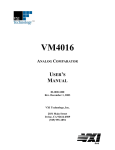 VXI VM4016 User's Manual