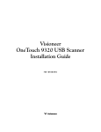 Visioneer Scanner 9320 User's Manual