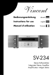 Vincent Audio SV-234 User's Manual