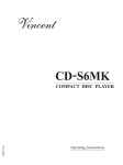 Vincent Audio CD-S6MK User's Manual