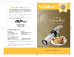 VillaWare Cookie Press Cordless & Rechargeable User's Manual