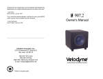 Velodyne Acoustics VA-907.2 User's Manual