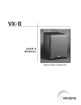Velodyne Acoustics VX-11 User's Manual